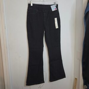 Cat & Jack Girls Black Flare Jeans Mid Rise Pull On Ultimate Stretch Size 16 NWT
